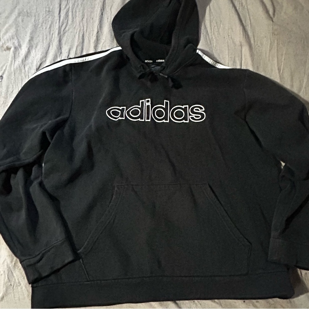 Adidas Black Sweatshirt with Three-Stripe Detail